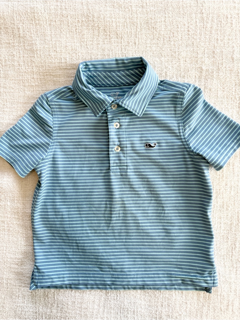 Vineyard Vines 3T Performance Sea Foam Green/Blue Polo